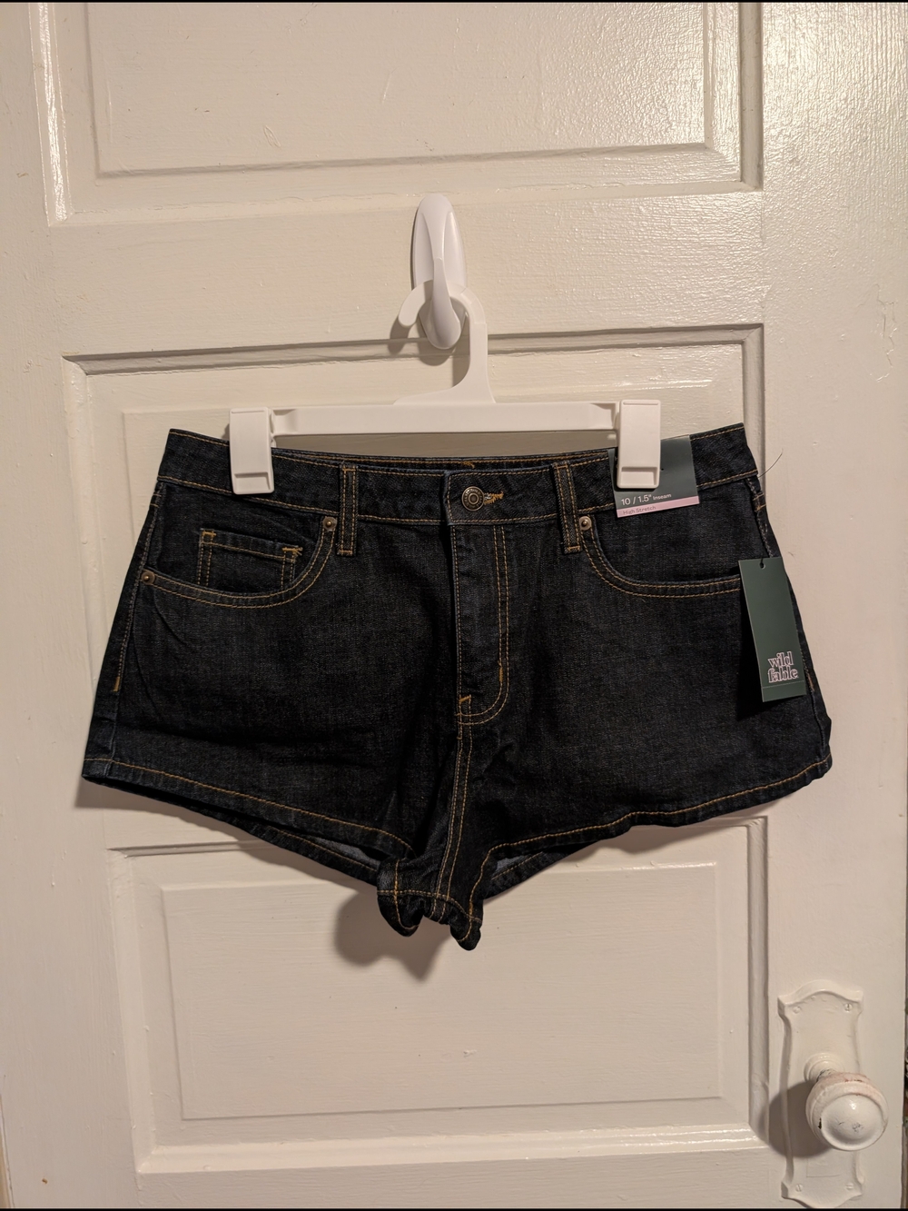 Cheeky High-Rise Style Dark Indigo Denim Women's Shorts Size 10
